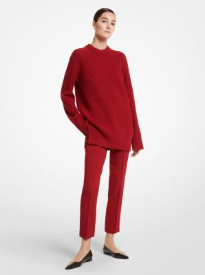 Ribbed Cashmere Side Slit Tunic