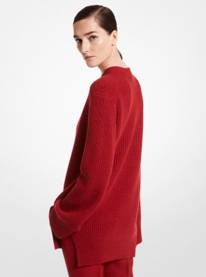 Ribbed Cashmere Side Slit Tunic