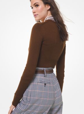 Anchor Embellished Cashmere Cropped Sweater