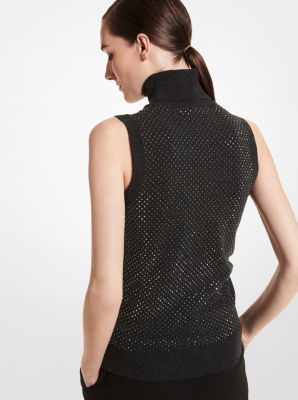 Cashmere sleeveless outlet turtleneck sweater