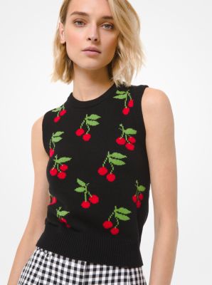 Cherry Intarsia Cashmere Vest | Michael Kors