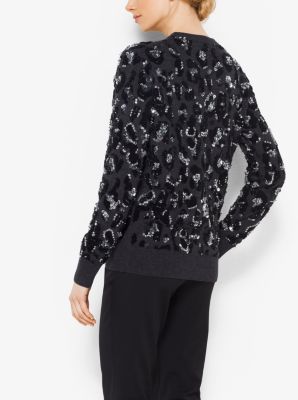 Leopard Embroidered Cashmere Pullover