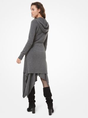 Cashmere Tie-Waist Zip Hoodie