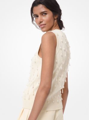 Pearl Embellished Cashmere Sweater