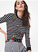 Cherry Embroidered Striped Cotton Sweater image number 0