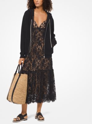 M&eacute;lange Cashmere Diamant&eacute;-Cord Zip Hoodie