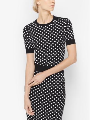 Sequined Polka Dot Pencil Skirt