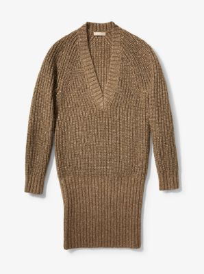Mohair and Wool Ribbed Sweater Dress