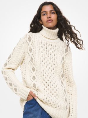 Michael kors chunky cable knit clearance sweater