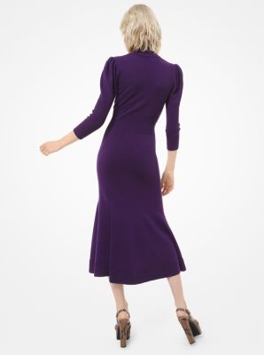 purple turtleneck dress