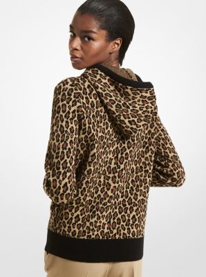 MICHAEL KORS COLLECTION Leopard-jacquard stretch cashmere-blend