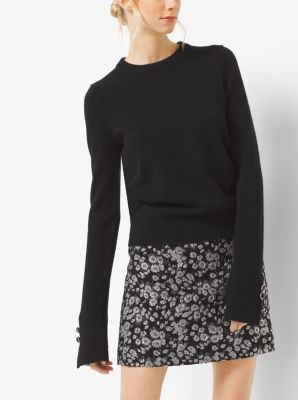 Button-Cuff Cashmere Sweater