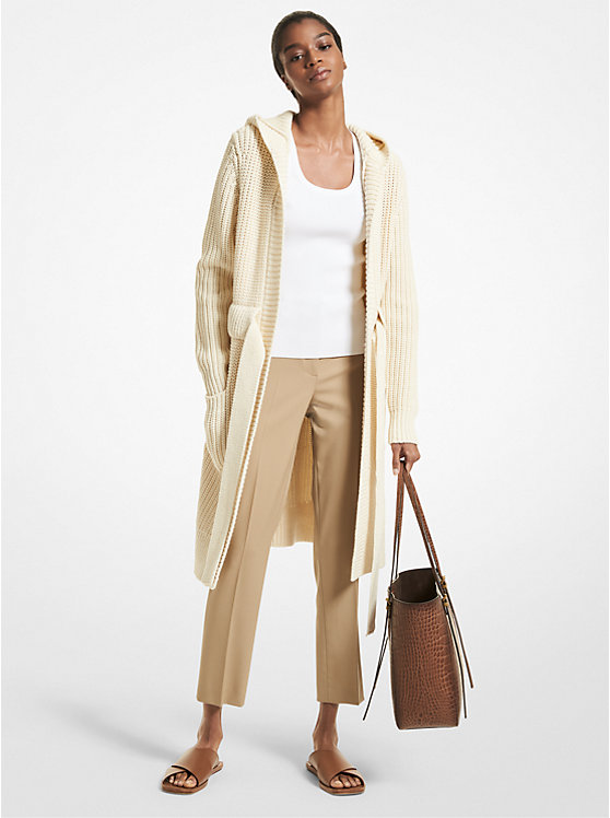 Merino Wool and Cashmere Hooded Cardigan image number 0