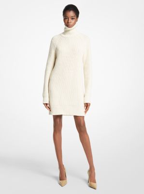 White cashmere sweater on sale dress