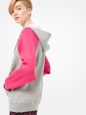 Color-Block Cotton and Cashmere-Blend Zip Hoodie