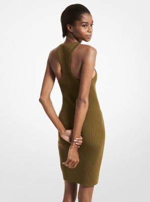 Ribbed Merino Wool Racerback Tank Dress