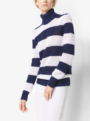 Striped 2024 cotton turtleneck