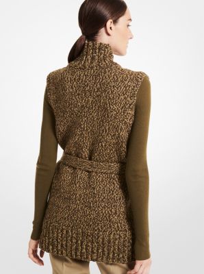 Cardigan kimono en cachemire jasp&eacute; tricot&eacute; &agrave; la main