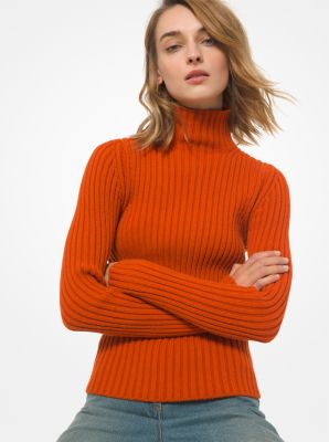 Ribbed Cashmere Turtleneck Sweater