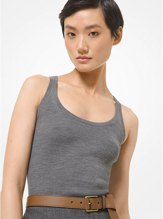 Ribbed Merino Wool and Silk Tank Top image number 0