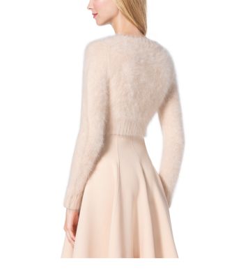 Cropped Angora Cardigan