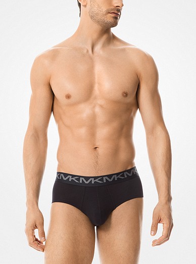 Michael Kors Stretch Factor Cotton Low Rise Brief 3 Pack - Navy