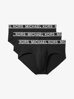 Michael Kors 3-Pack Classic Logo Low-Rise Briefs, Black/Red