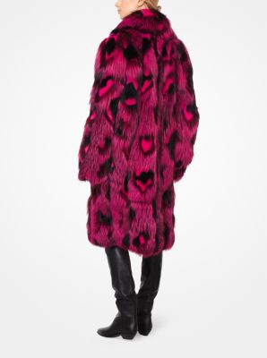 Leopard Intarsia Fox and Mink Coat