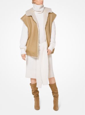 Reversible Shearling and Leather Vest