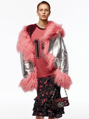 Michael kors hotsell pink fur coat