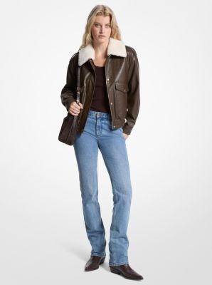 Faux Fur Trim Bomber Jacket image number 0