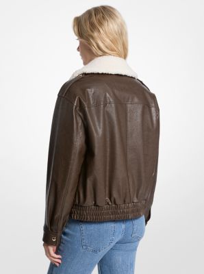 Faux Fur Trim Bomber Jacket image number 1