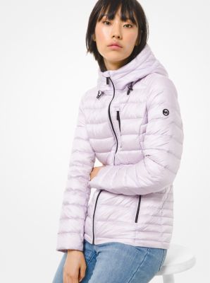 quilted nylon packable puffer jacket