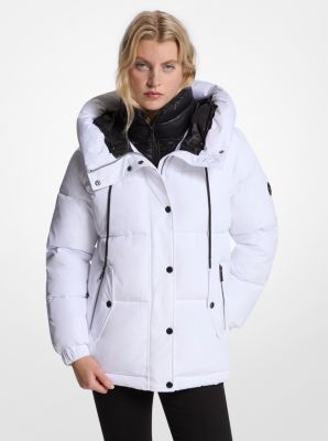 MK Abgesteppte Daunenjacke Mit Kapuze - Weiss