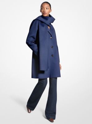 Manteau à écharpe en laine mélangée
