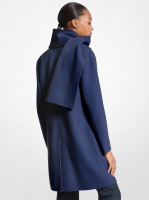 Manteau à écharpe en laine mélangée