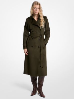 MK Mantel Aus Wollmischgewebe Mit Gürtel - Grün