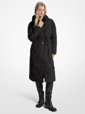 MK Daunenmantel Mit Rautensteppung - Schwarz