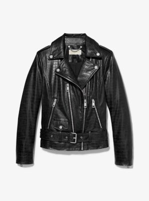 Faux Crocodile Moto Jacket | Michael Kors