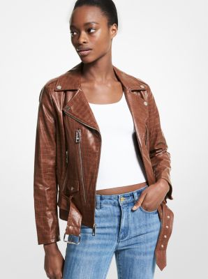 michael kors metallic moto jacket