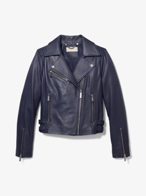 Mk leather moto jacket hotsell