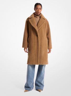 Oversized jas van schapenwol in teddystijl image number 0