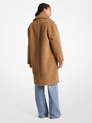 Oversized jas van schapenwol in teddystijl image number 1