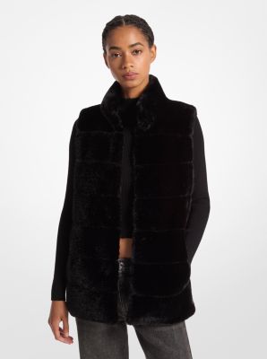 Quilted Faux Fur Vest image number 0