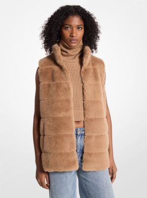 Quilted Faux Fur Vest