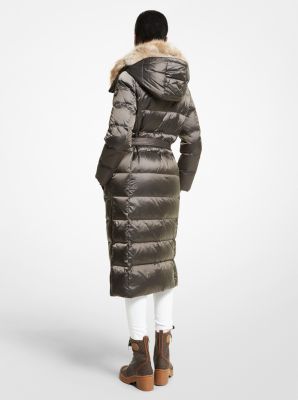 michael michael kors quilted nylon and faux fur puffer