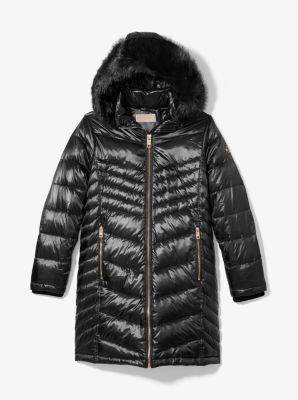 Michael kors puffer hot sale coat with fur hood