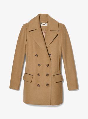 Wool Blend Double Breasted Peacoat | Michael Kors