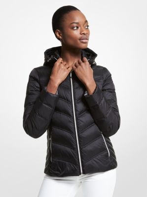 Michael kors quilted nylon hotsell packable hooded puffer jacket