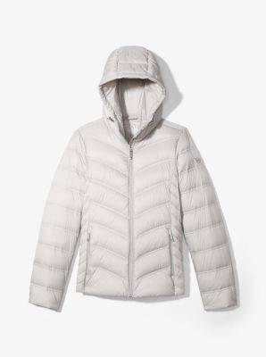 michael kors quilted nylon packable hooded puffer jacket